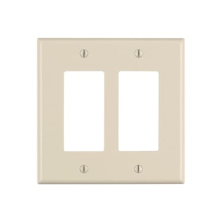 Leviton Leviton Decora Light Almond 2 gang Thermoset Plastic Decorator Wall Plate 1 pk 80609-00T